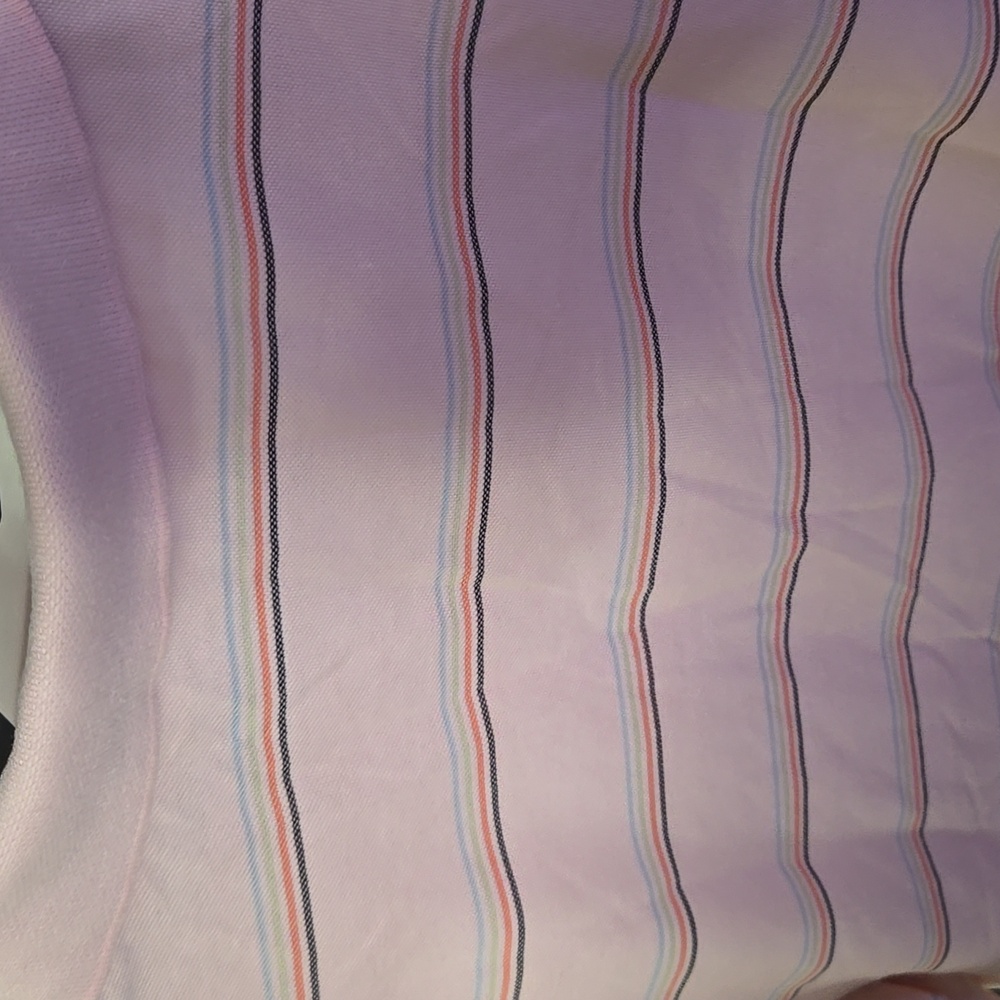 Lacoste Men's Pink Striped Polo Shirt - Picture 8 of 9